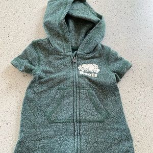Hunter green roots romper 3-6 mths